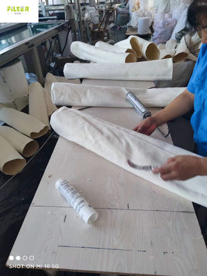 Τσάντα φίλτρων 550GSM Nomex με την υψηλής θερμοκρασίας κόλλα σιλικόνης